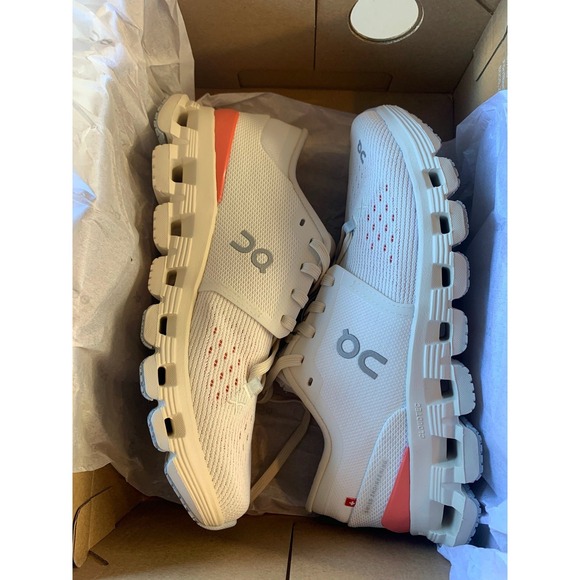 On Running Cloud X 4 Womens 6 Ivory Salmon Training Shoes 3WE30073297 NEW